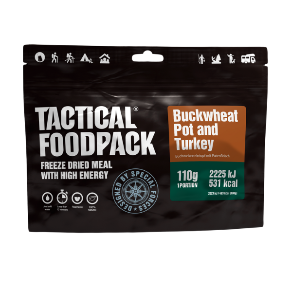 Liofilizowane Danie z kaszą gryczaną i indykiem TACTICAL FOODPACK