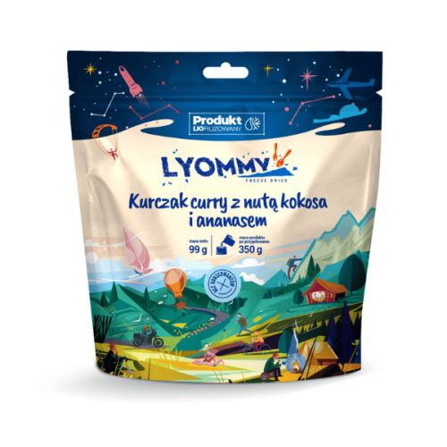 Liofilizowany Kurczak curry z nutą kokosa i ananasem LYOMMY