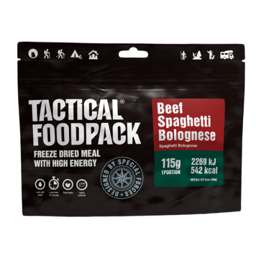 Liofilizowane Spaghetti Bolognese z wołowiną TACTICAL FOODPACK